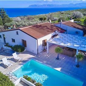 3 bedroom villa with pool and sea views near Scopello, sleeps 6
